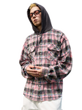 Handwritten Plaid Hooded Shirt