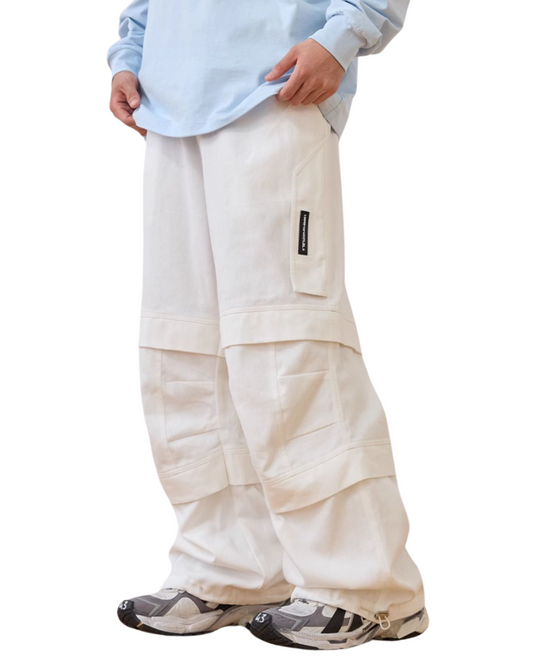 Zipper Pleated Paratrooper Pants