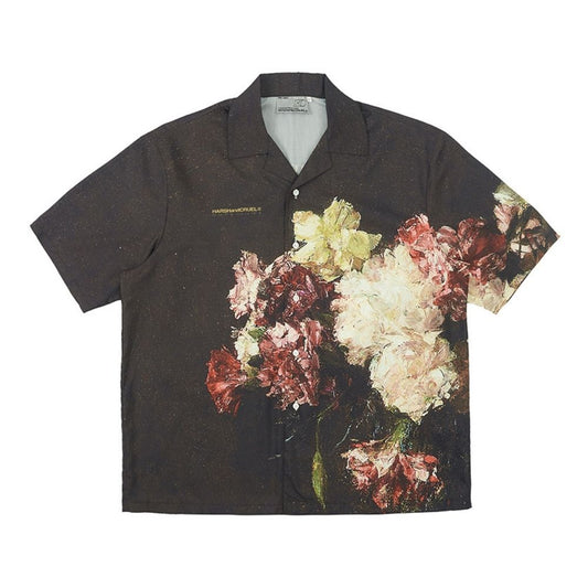 Vintage Oil Painting Flower Cuban Shirt