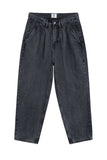 Washed Loose Pleated Jeans