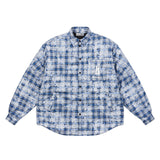 Tie Dyed Plaid Gothic Logo Shirt