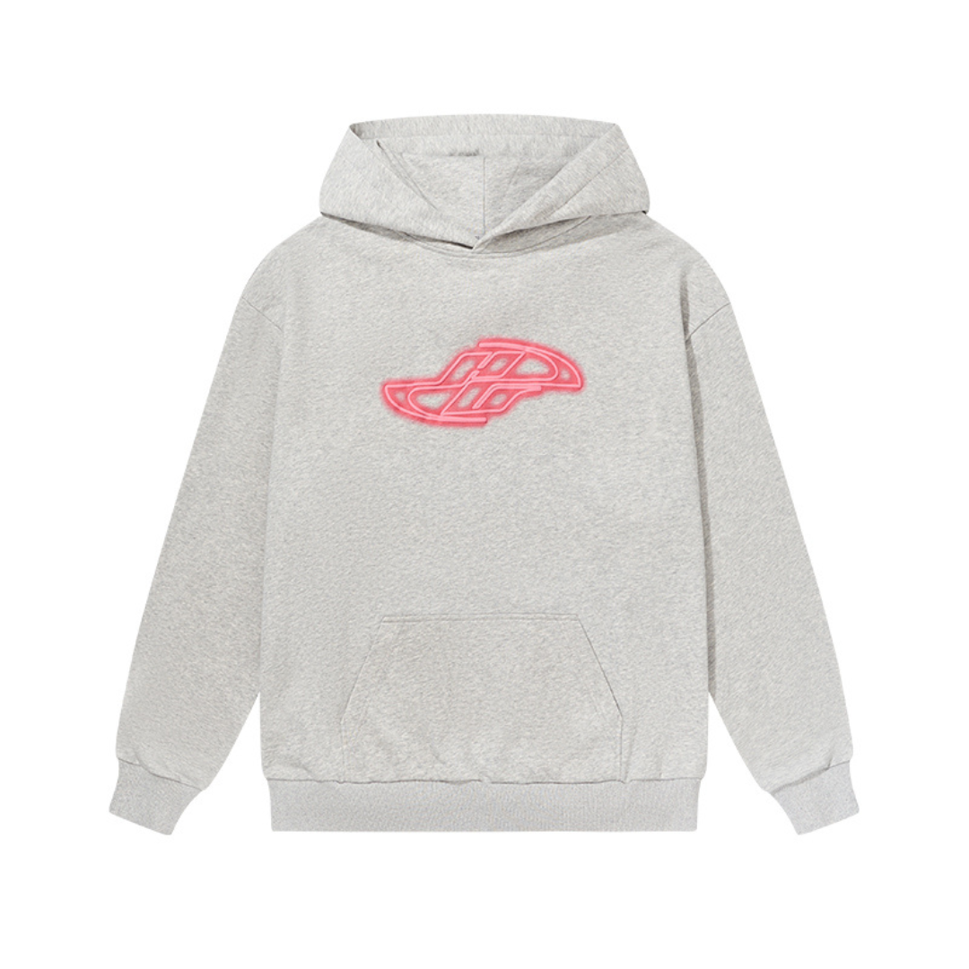 Dynamic Neon Logo Foam Print Hoodie