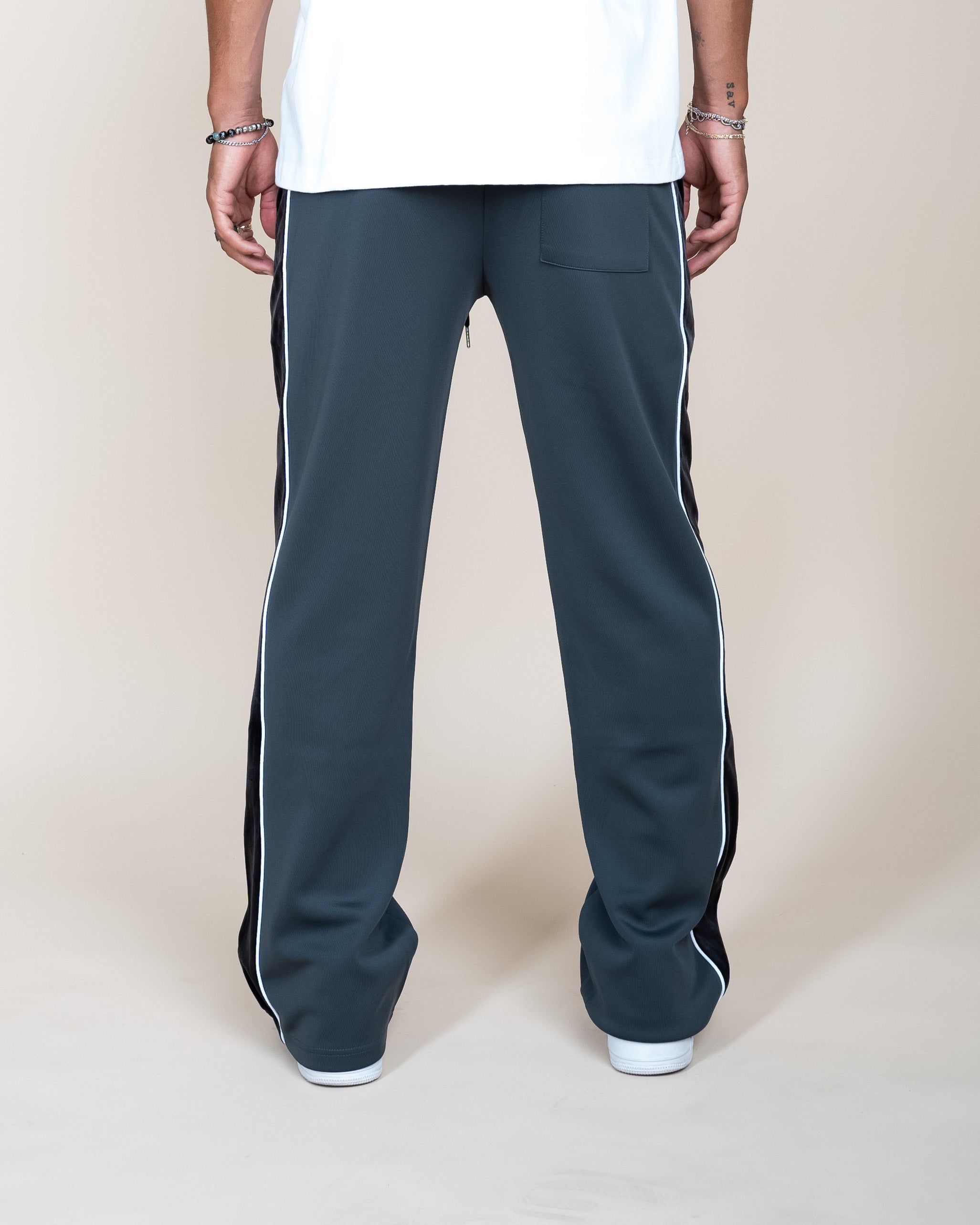 EPTM VELOUR PIPING TRACK PANTS - GREY