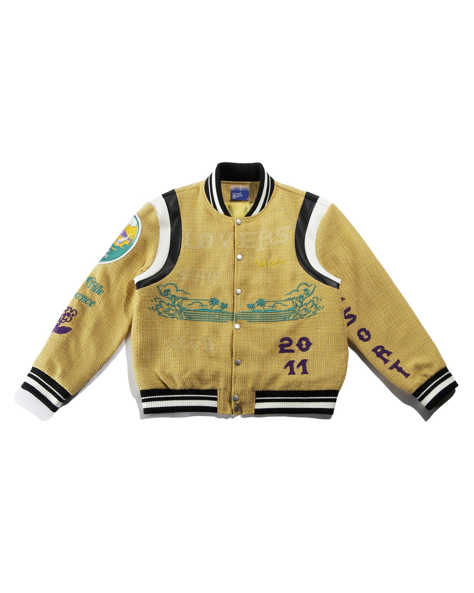 "Lovers" Surf Club Varsity Letterman Jacket (Mellow Yellow)