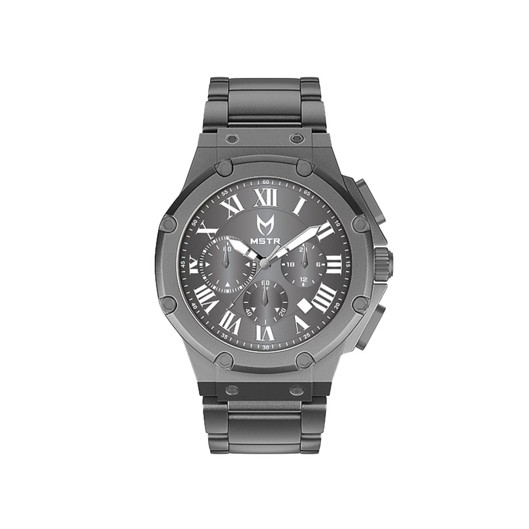 AM1031SS - AMBASSADOR GUNMETAL / STEEL BAND WATCH