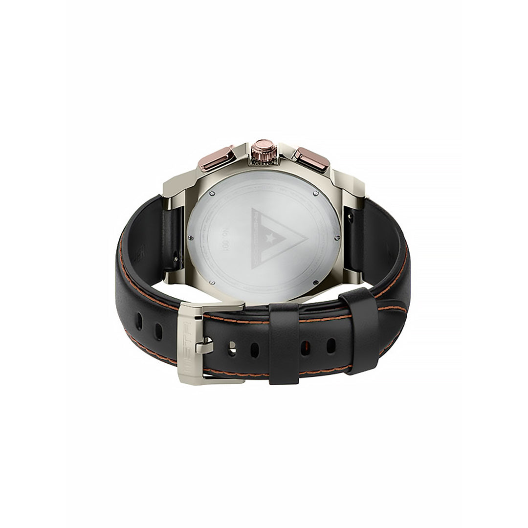 AM1038LB - AMBASSADOR WARM SILVER / LEATHER STRAP WATCH