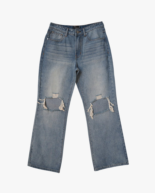 EPTM DISTRESSED BAGGY JEANS - DENIM BLUE