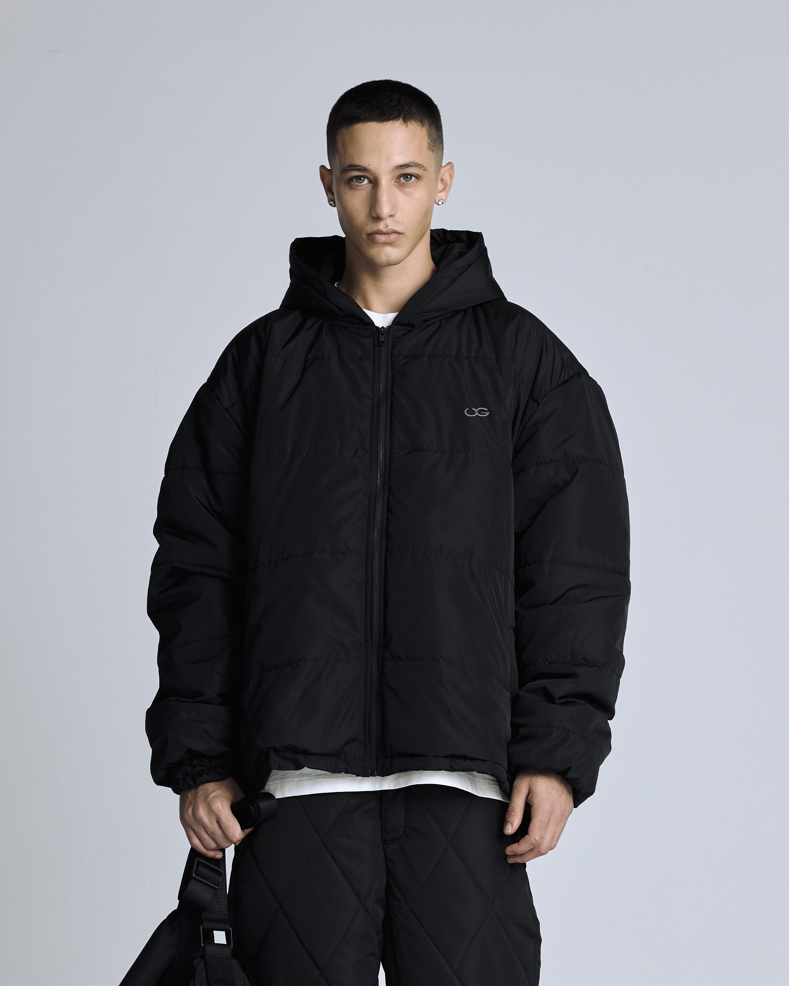 Basics Embroidered Synthetic Jacket Black