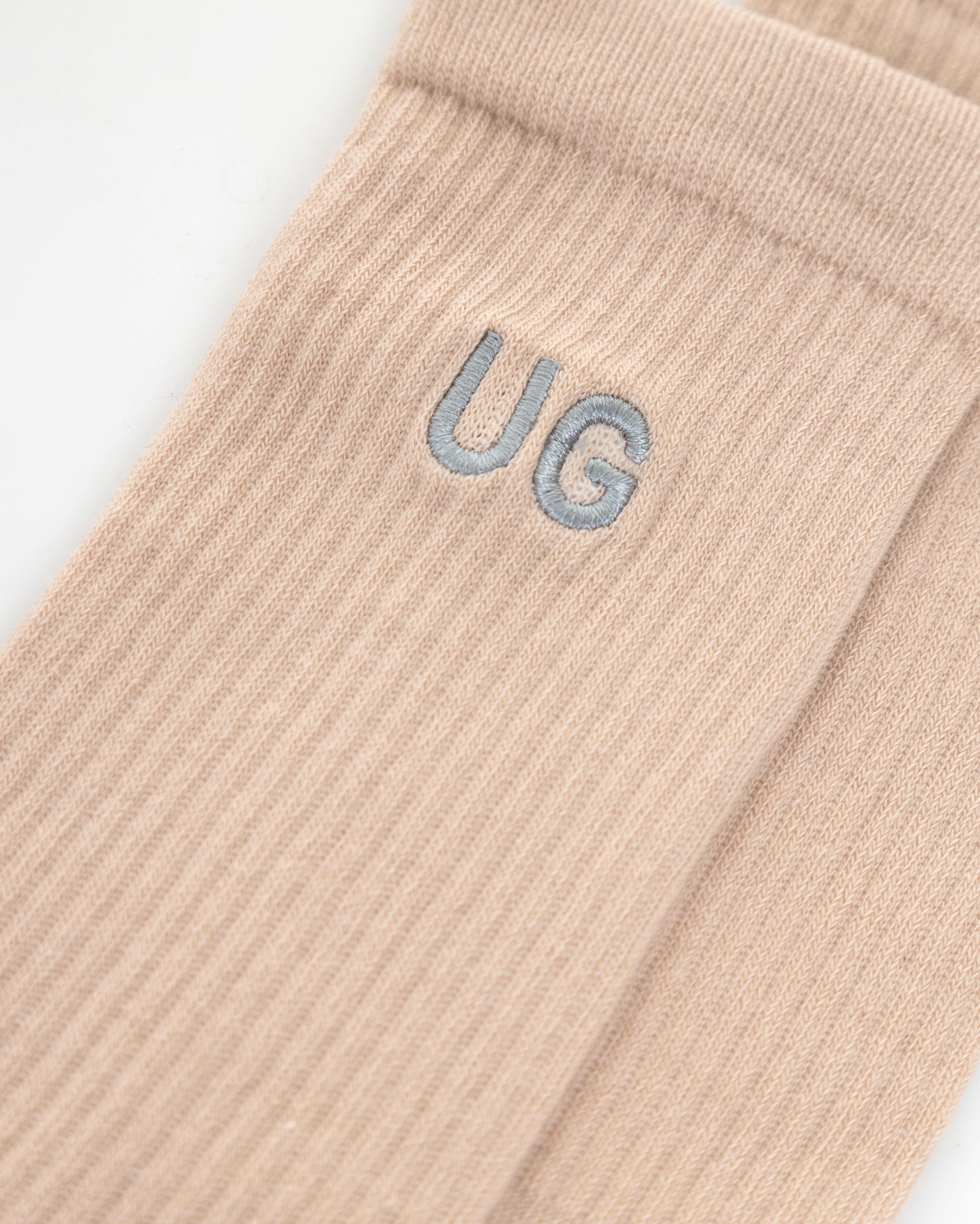 Basics Embroidered UG Socks Bone