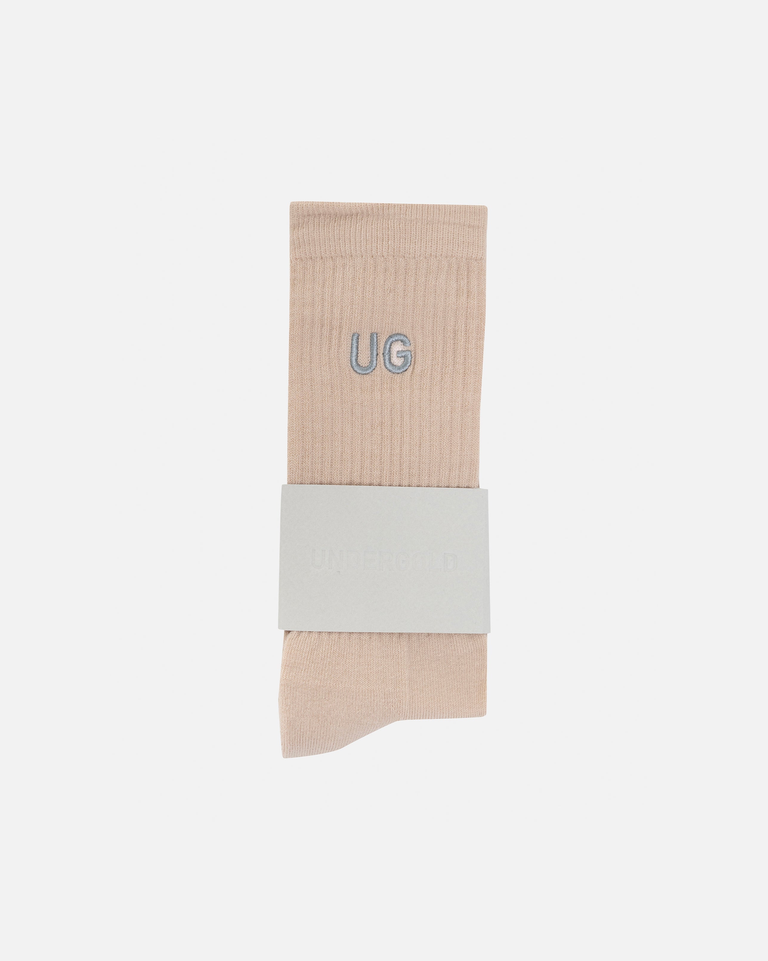 Basics Embroidered UG Socks Bone