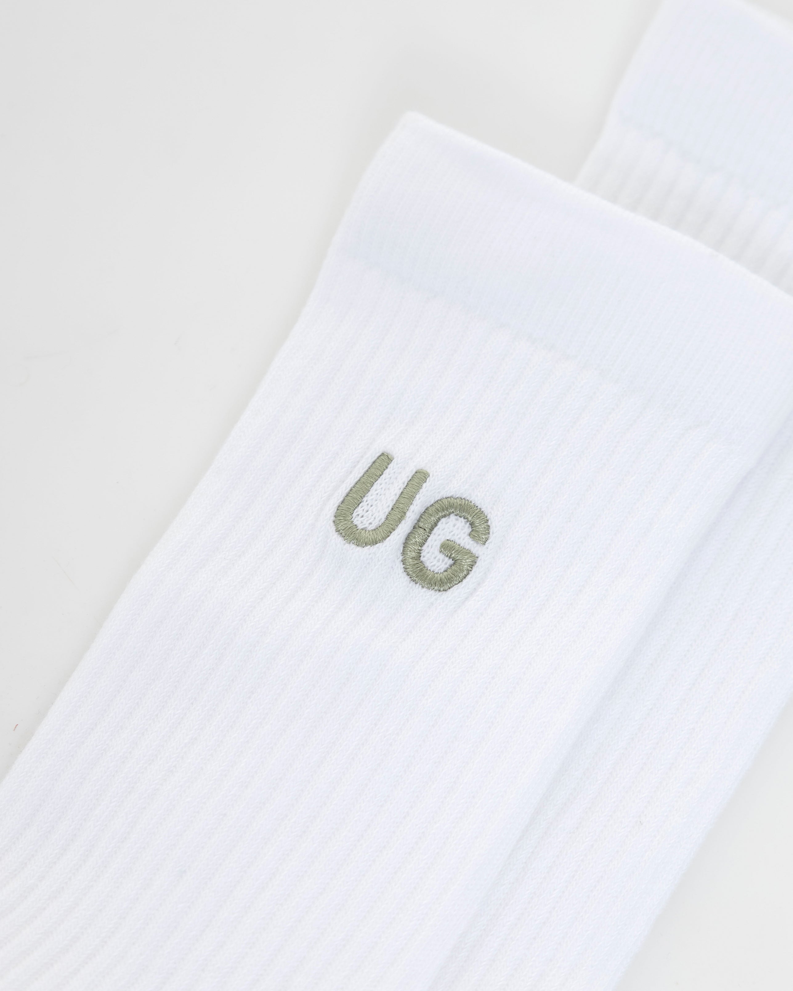 Basics Embroidered UG Socks White