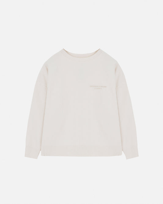 Basics Herringbone Knit Crewneck Cream