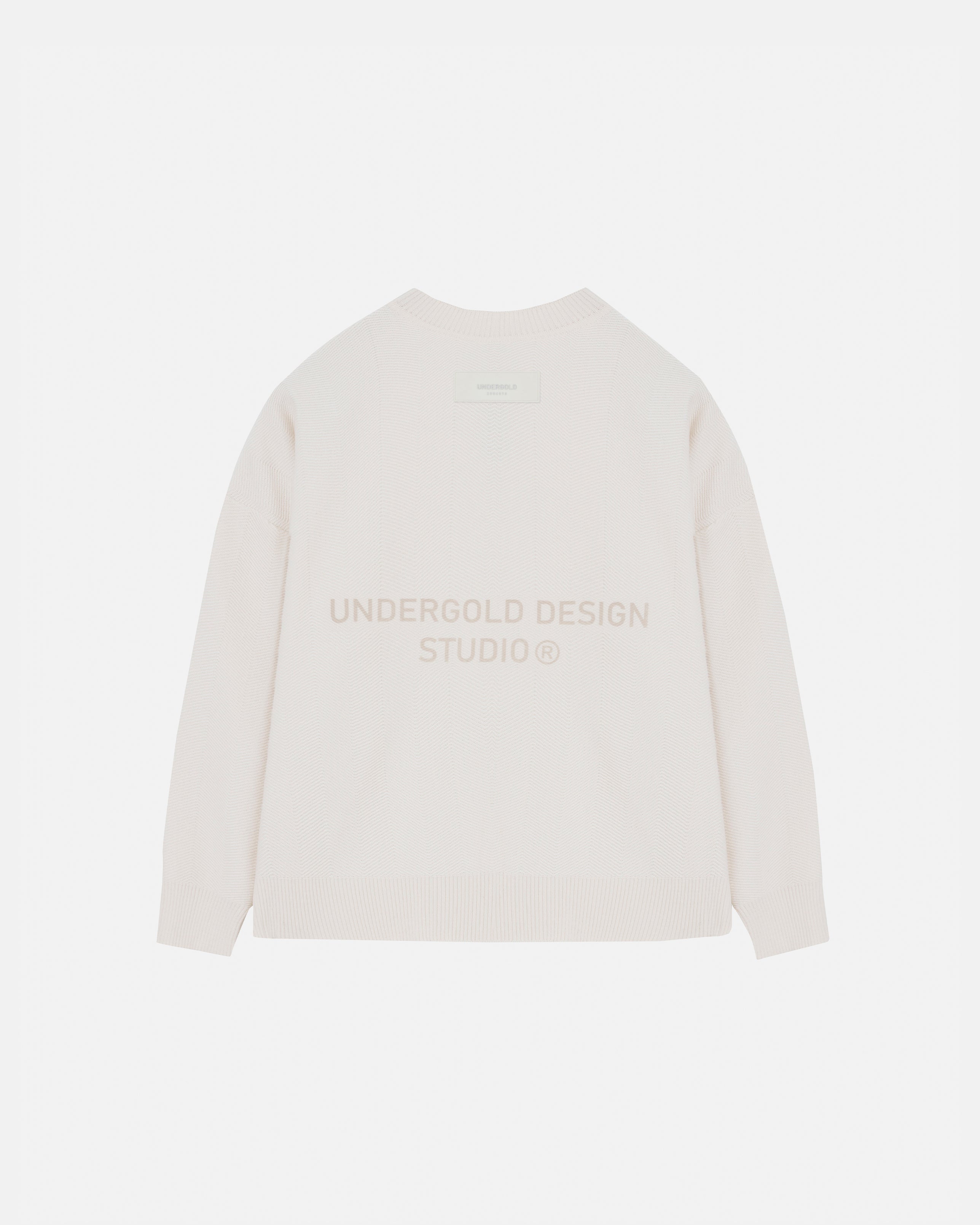 Basics Herringbone Knit Crewneck Cream