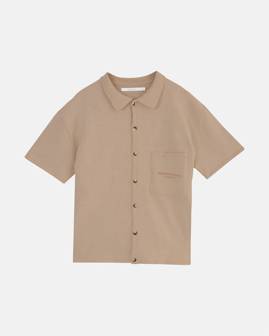 Basics Knit Short Sleeve Shirt Light Brown