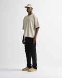 Basics Logo Ribbed Boxy Tshirt Cream