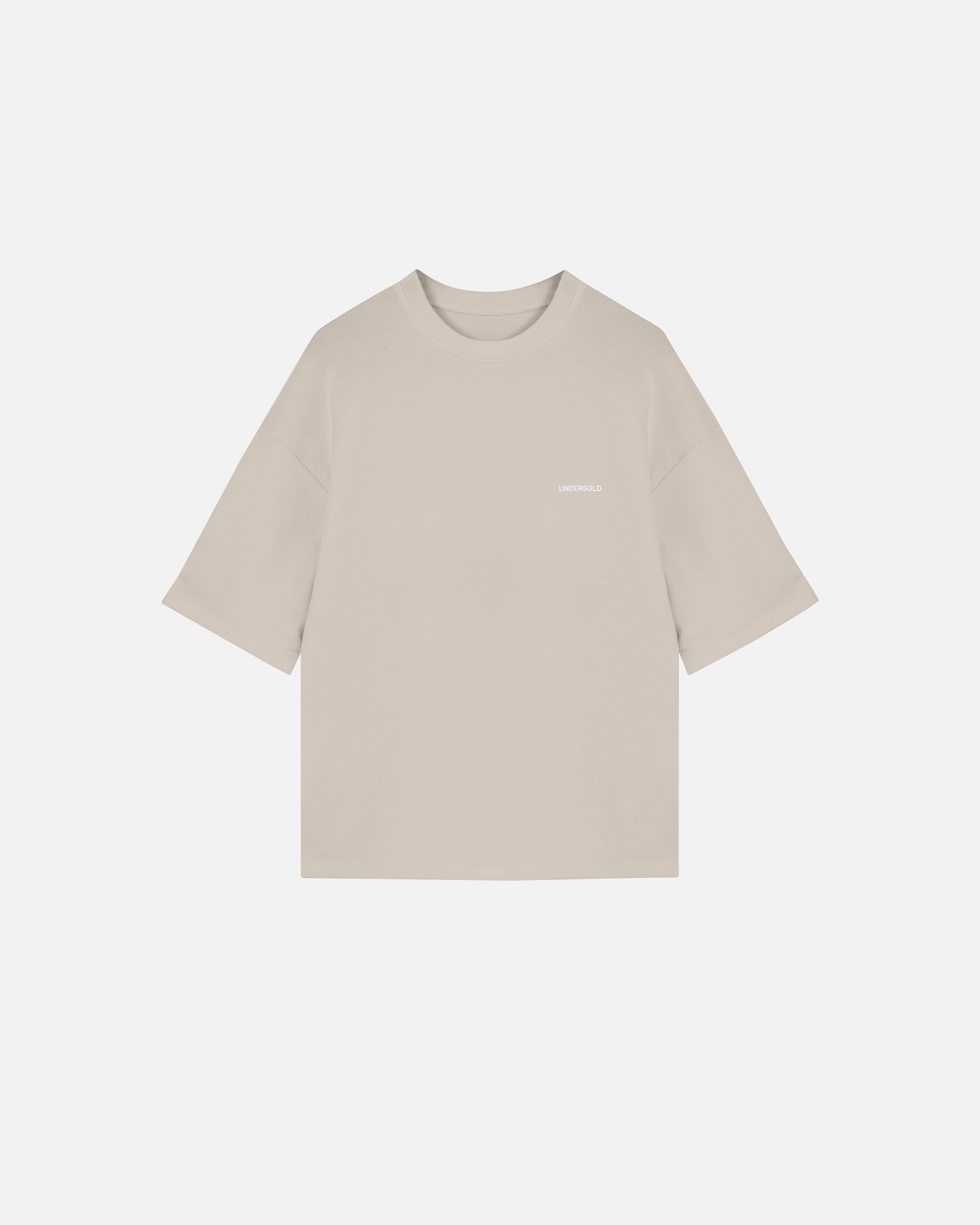 Basics Logo Ribbed Boxy Tshirt Cream