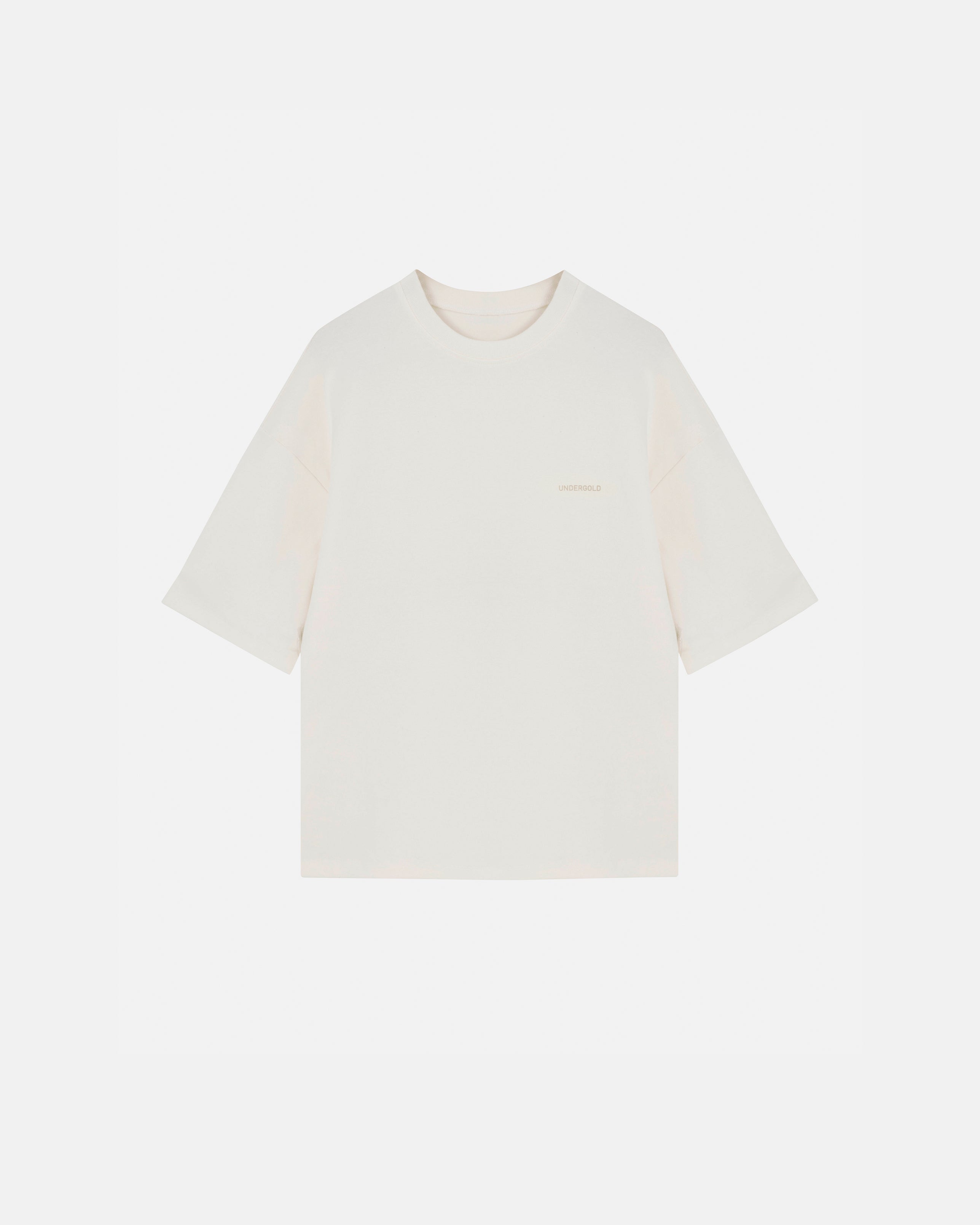 Basics Logo Ribbed Boxy Tshirt White