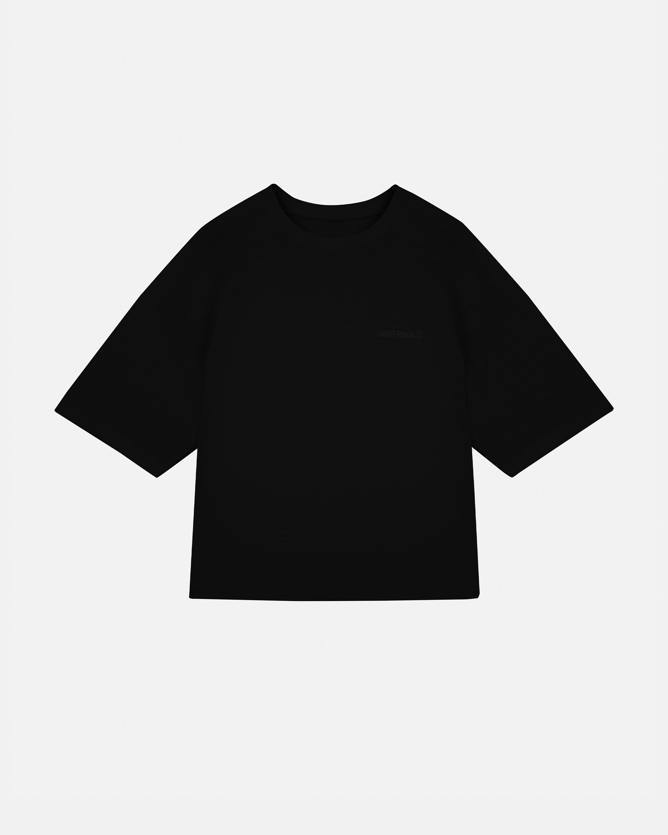 Basics Logo Textured Boxy Tshirt Black