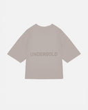 Basics Logo Textured Boxy Tshirt Taupe