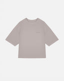 Basics Logo Textured Boxy Tshirt Taupe