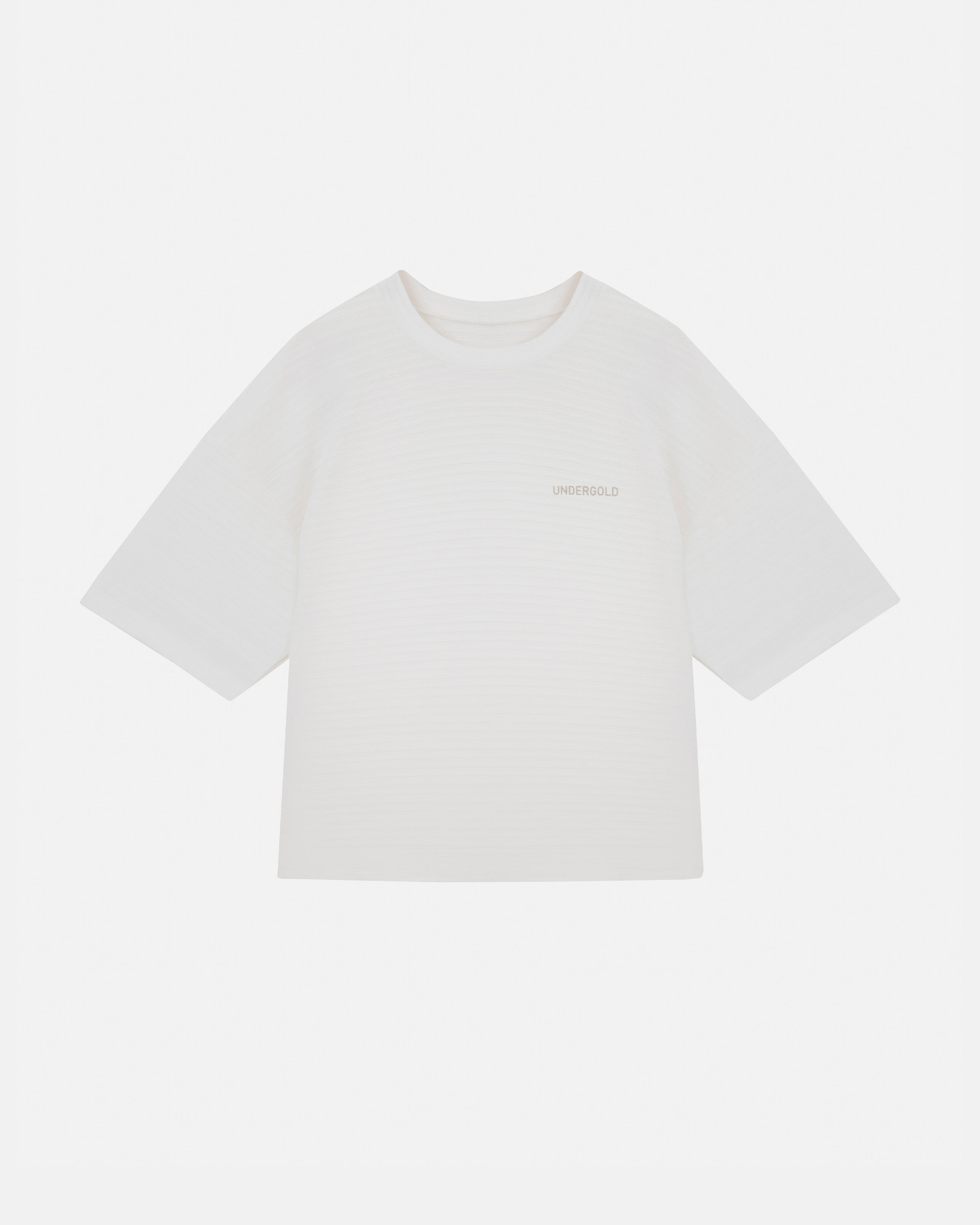 Basics Logo Textured Boxy Tshirt White