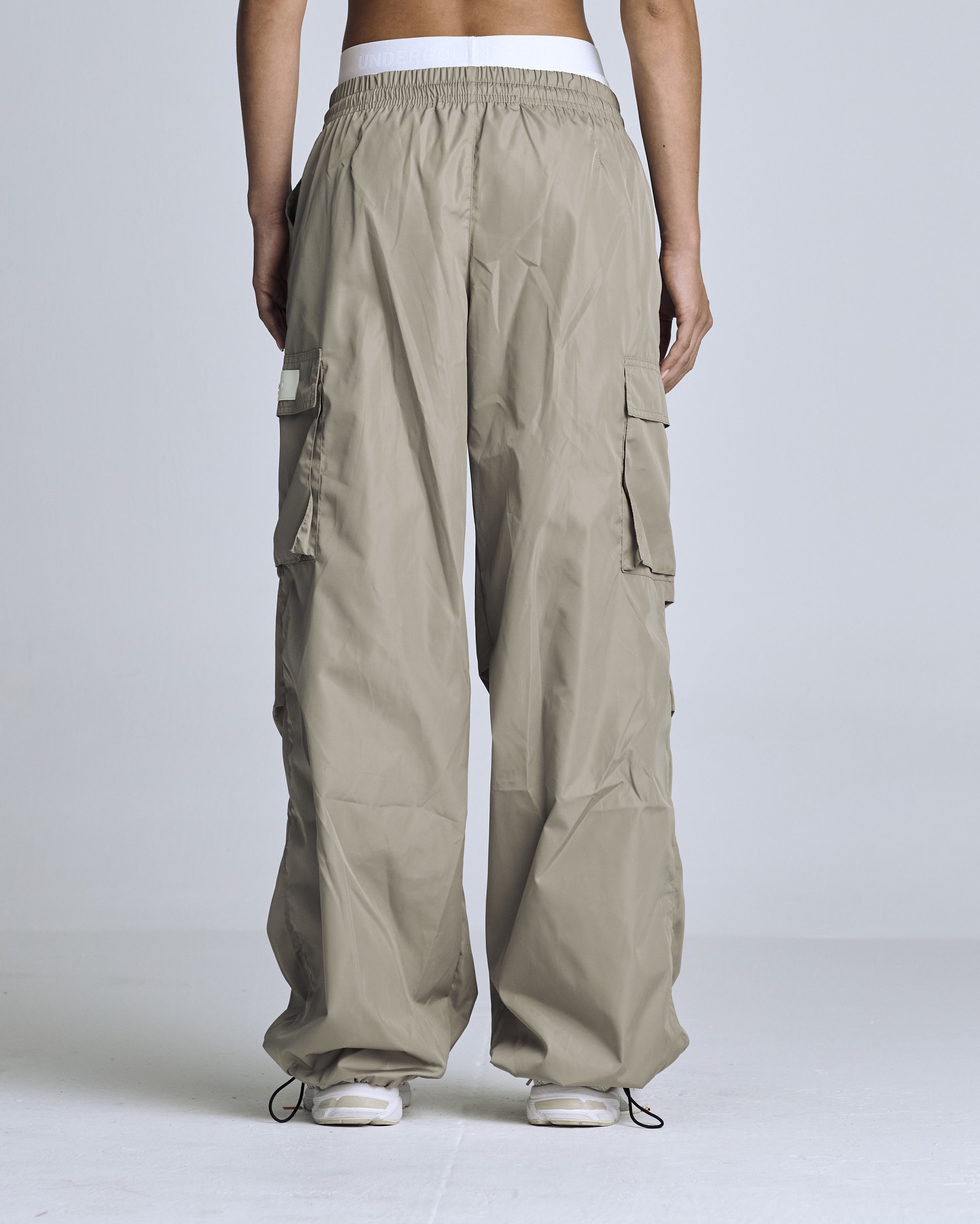 Basics Parachute Cargo Pants Cream