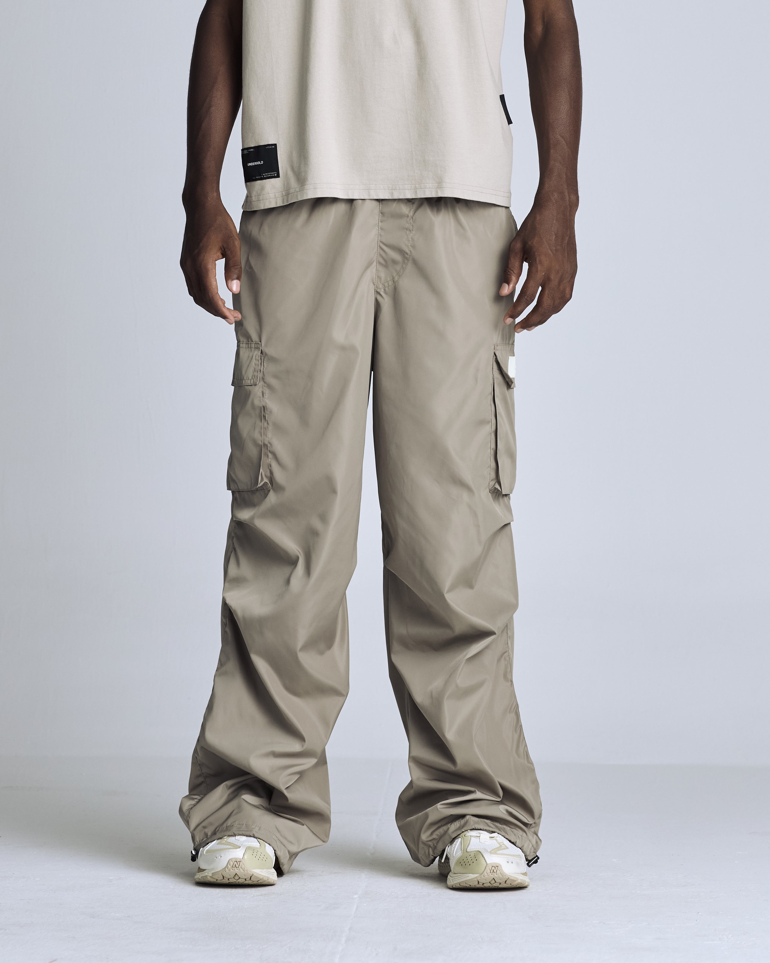 Basics Parachute Cargo Pants Cream