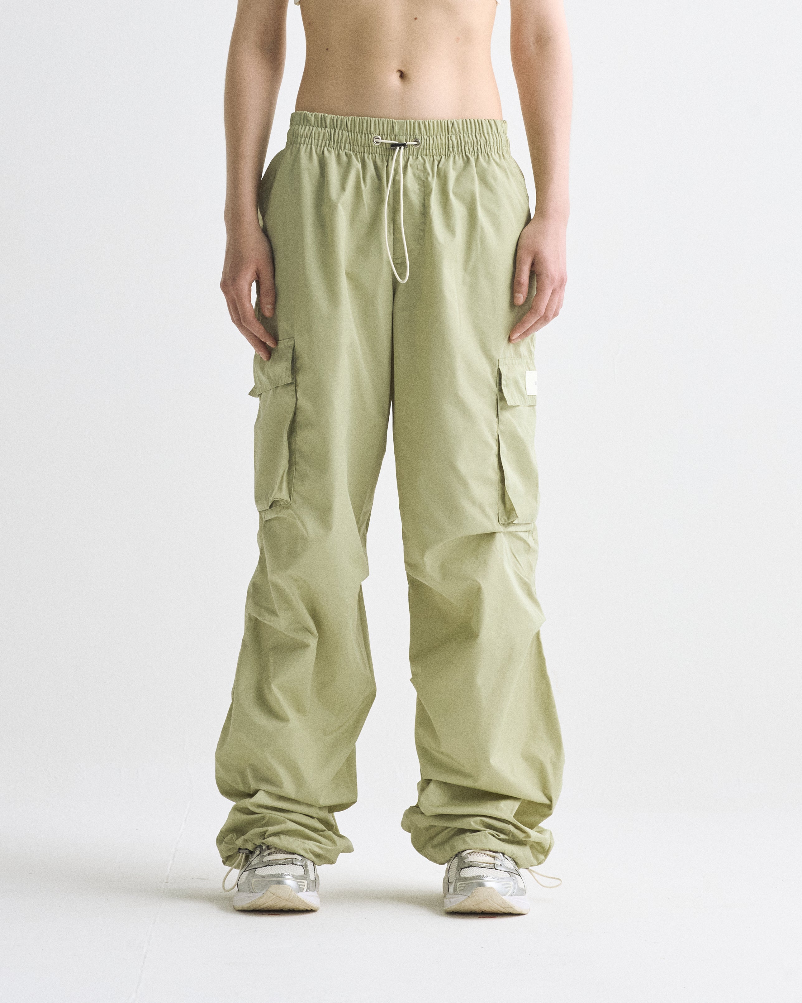 Basics Parachute Cargo Pants Light Green