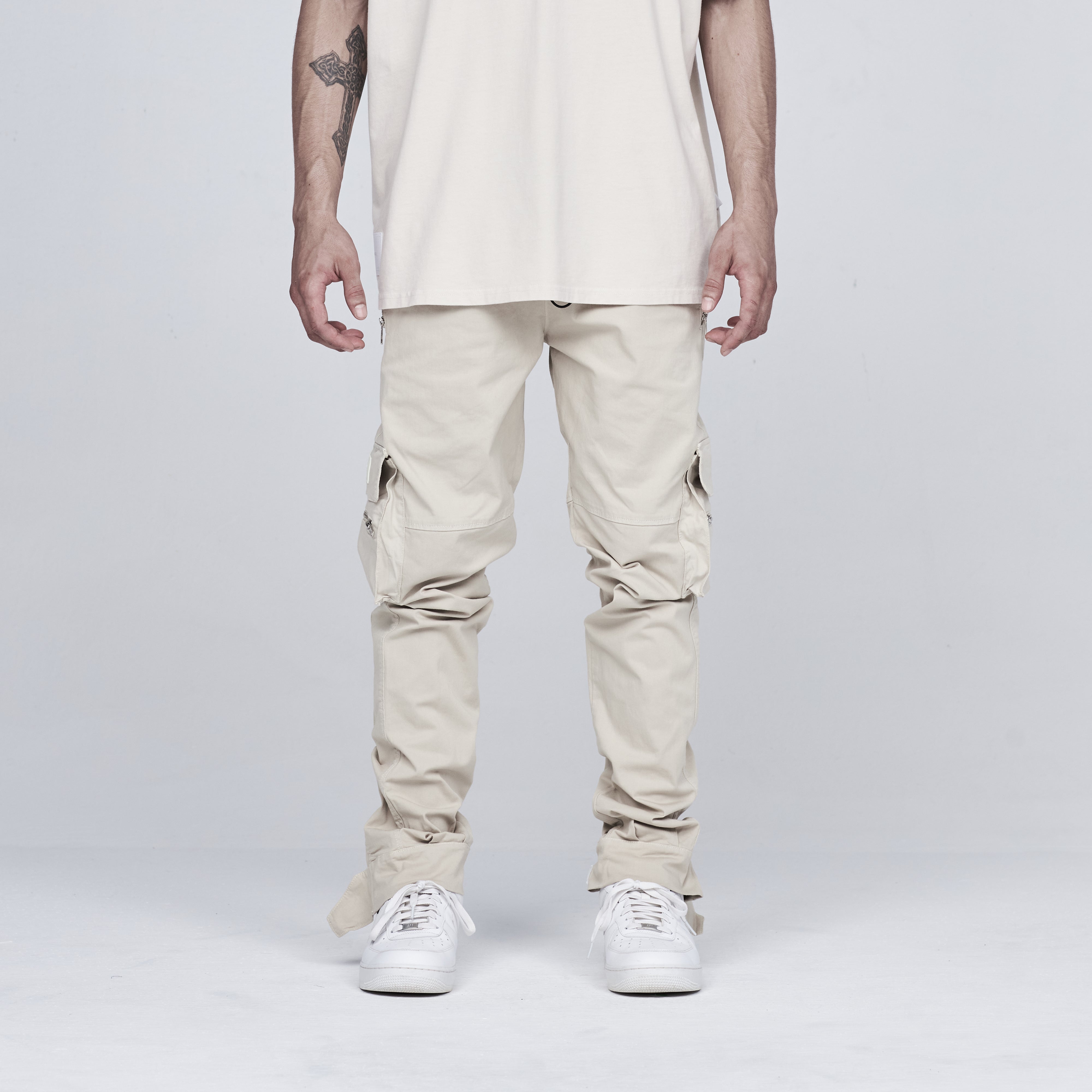 Basics Slim Cargo Pants Bone