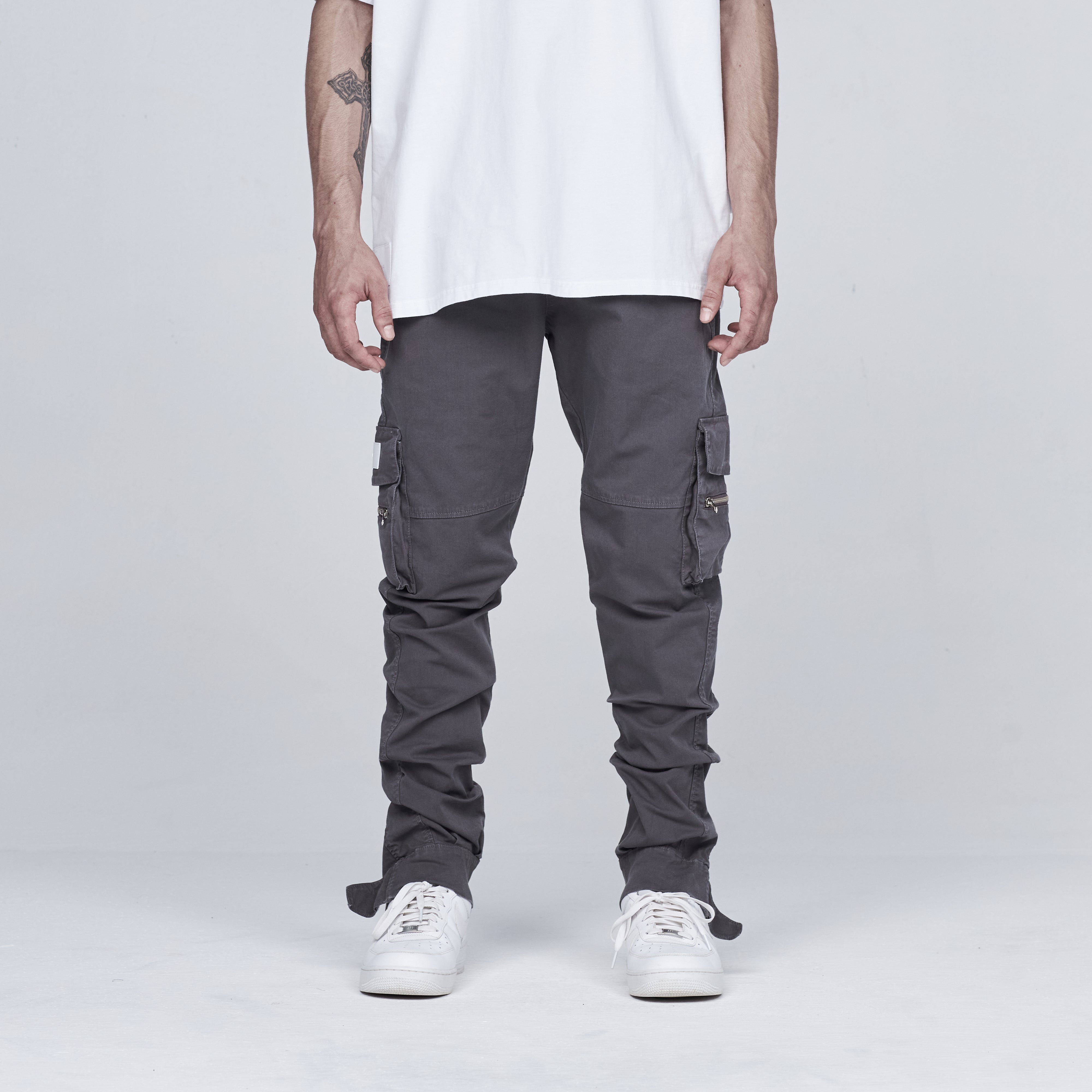 Basics Slim Cargo Pants Silver