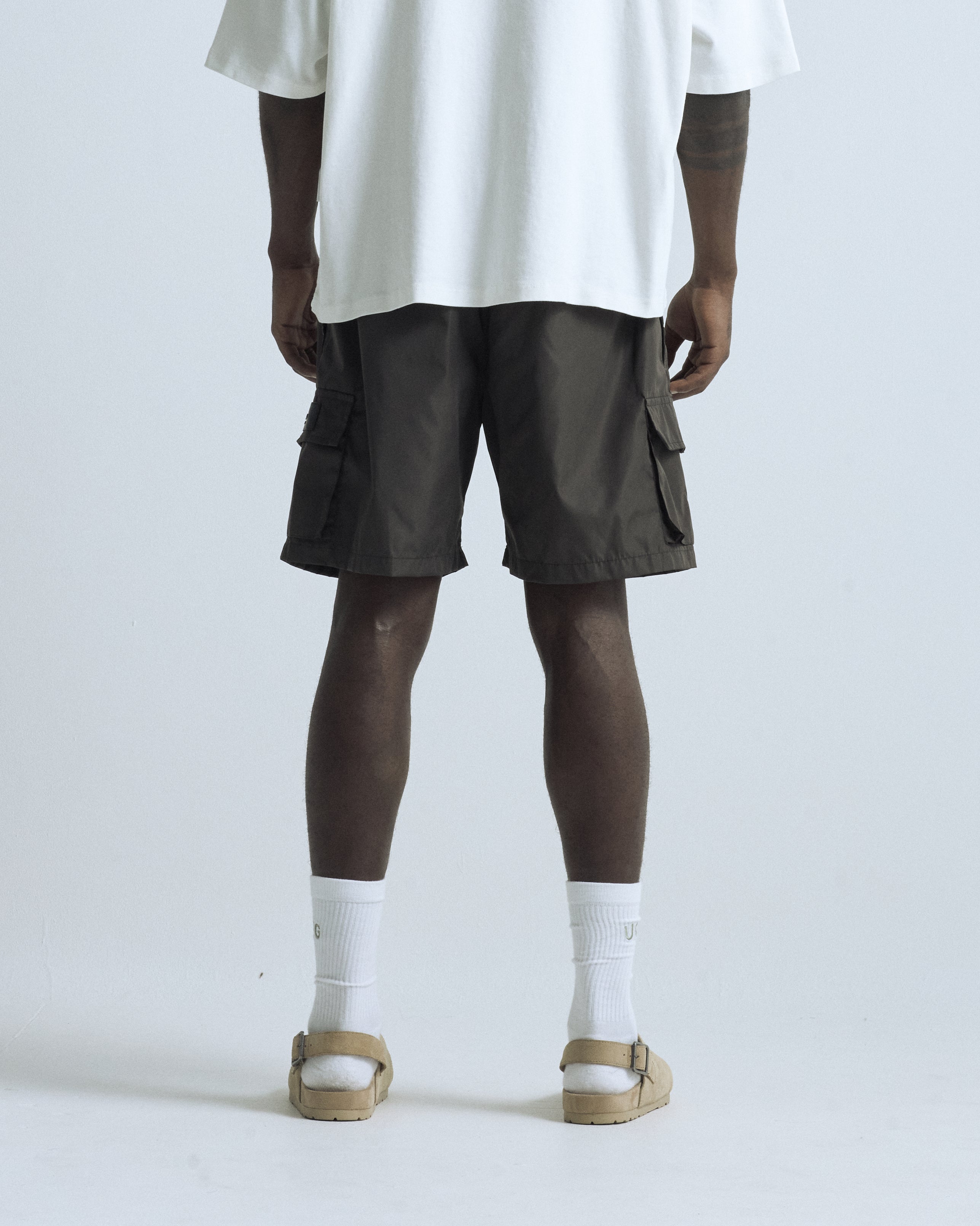 Basics Synthetic Cargo Short Brown