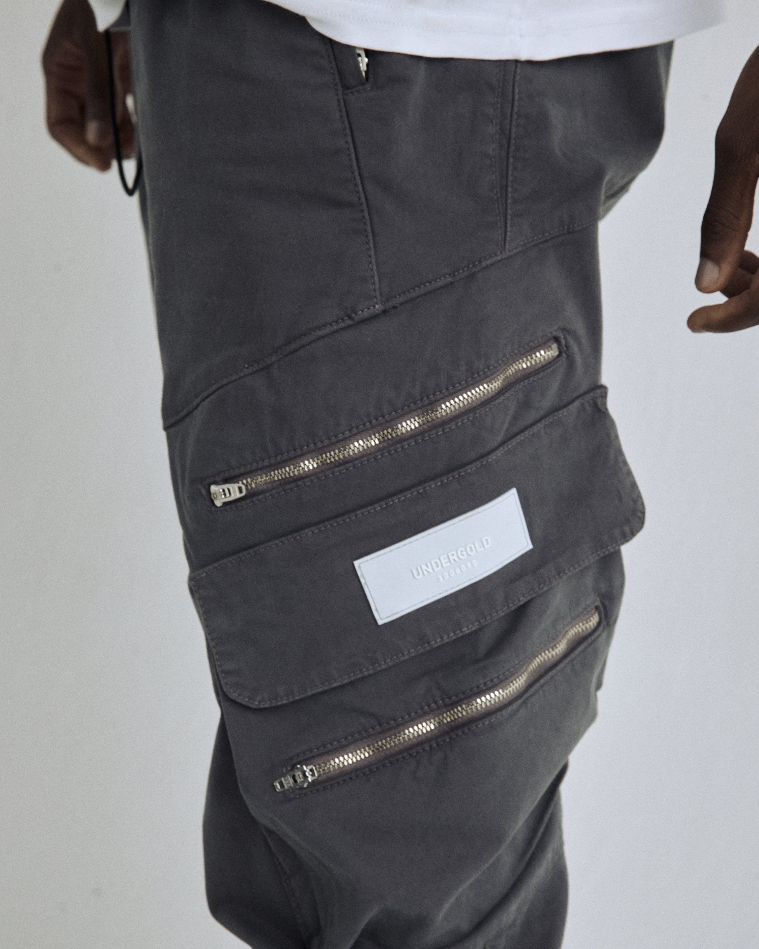 Basics Wide Cargo Pants Silver