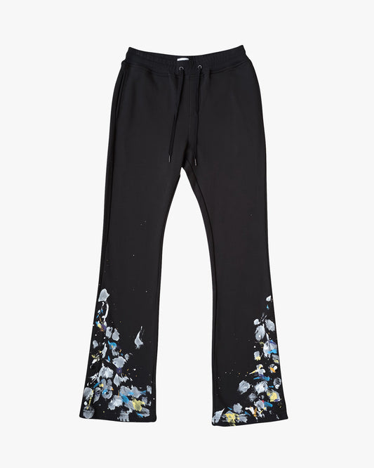 EPTM PAINT SNAP FLARED PANTS - BLACK