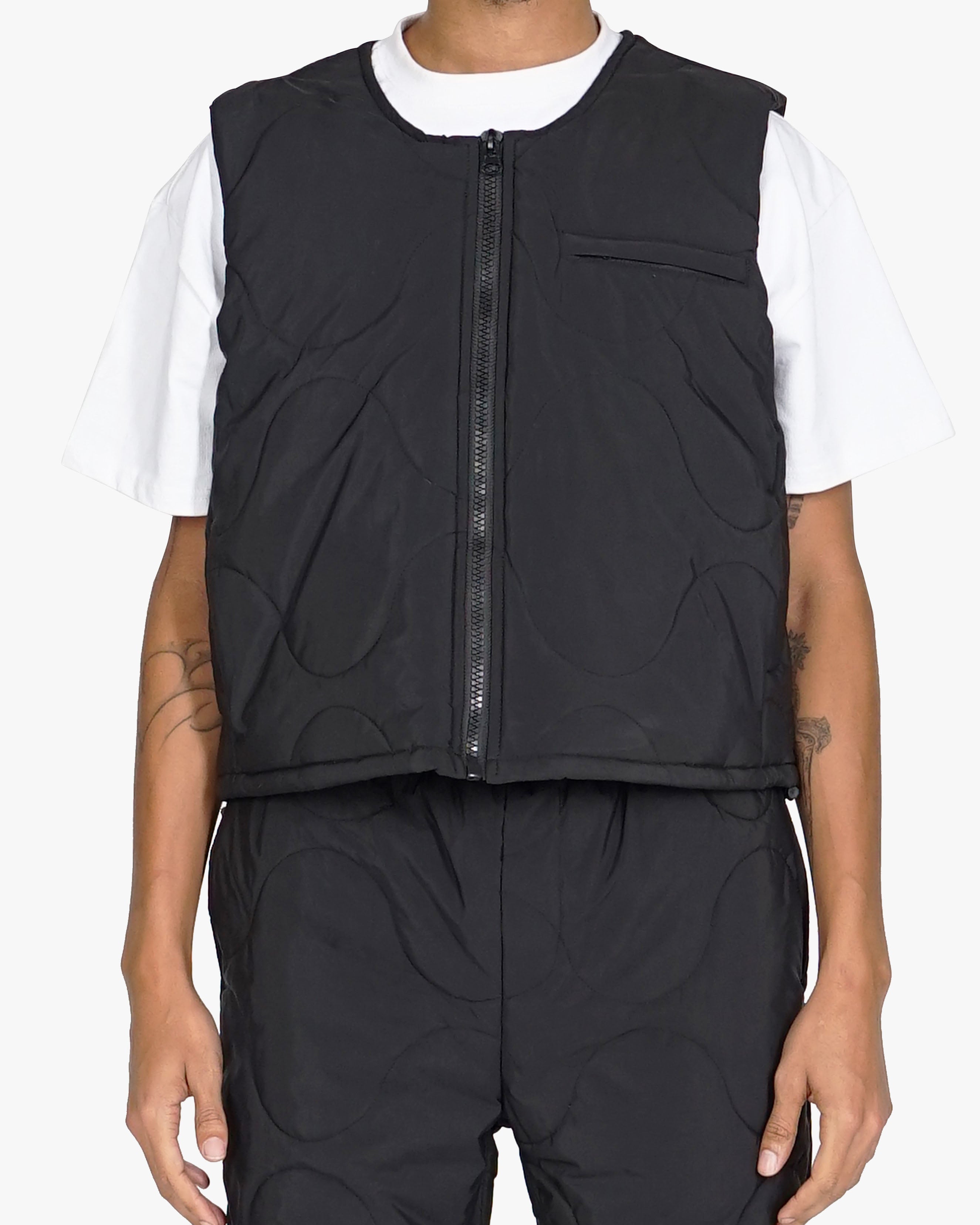 EPTM GRIDDY PUFFER VEST-BLACK