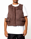 EPTM SUEDE BUBBLE VEST-BROWN