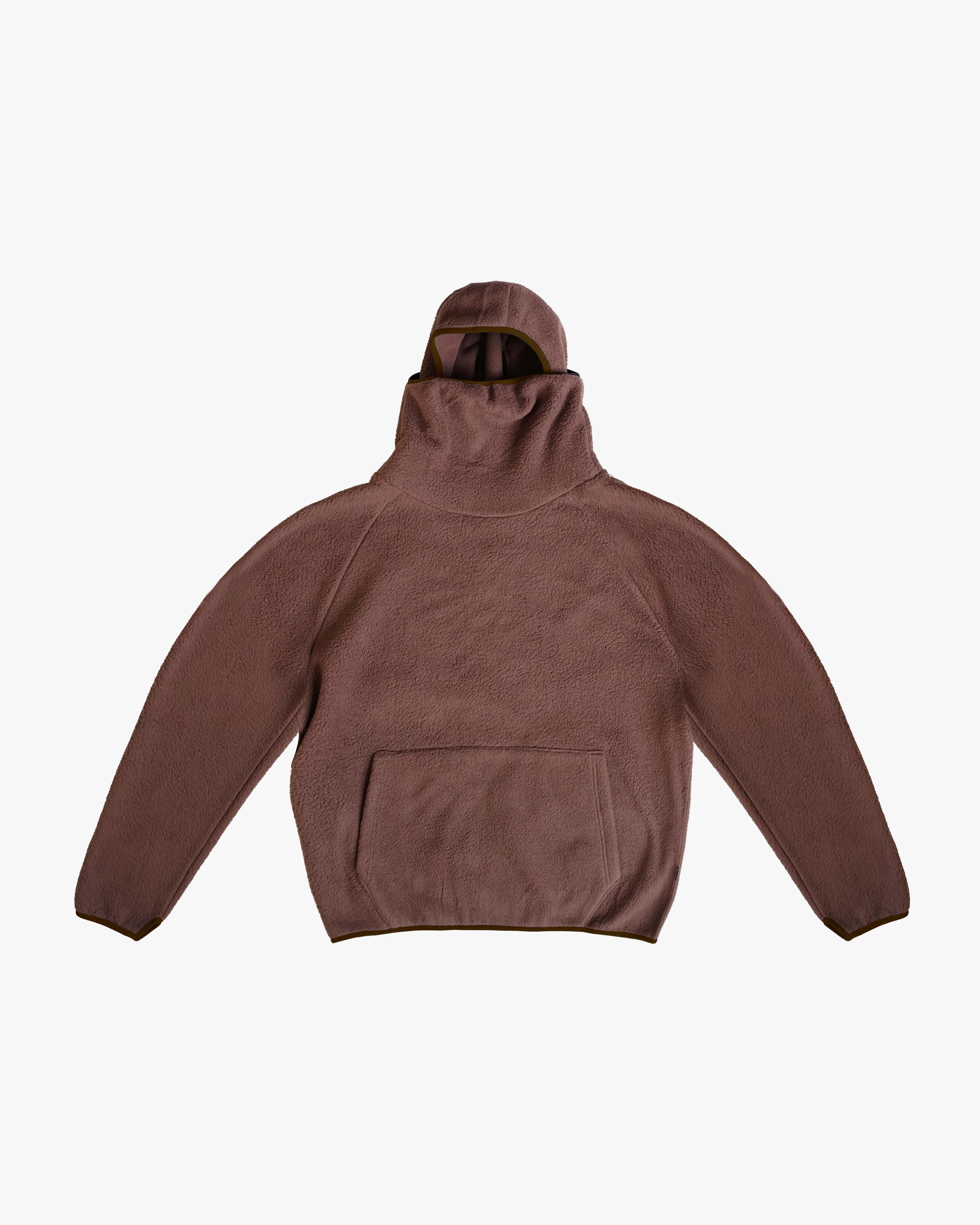 EPTM BALACLAVA SHERPA HOODIE-BROWN