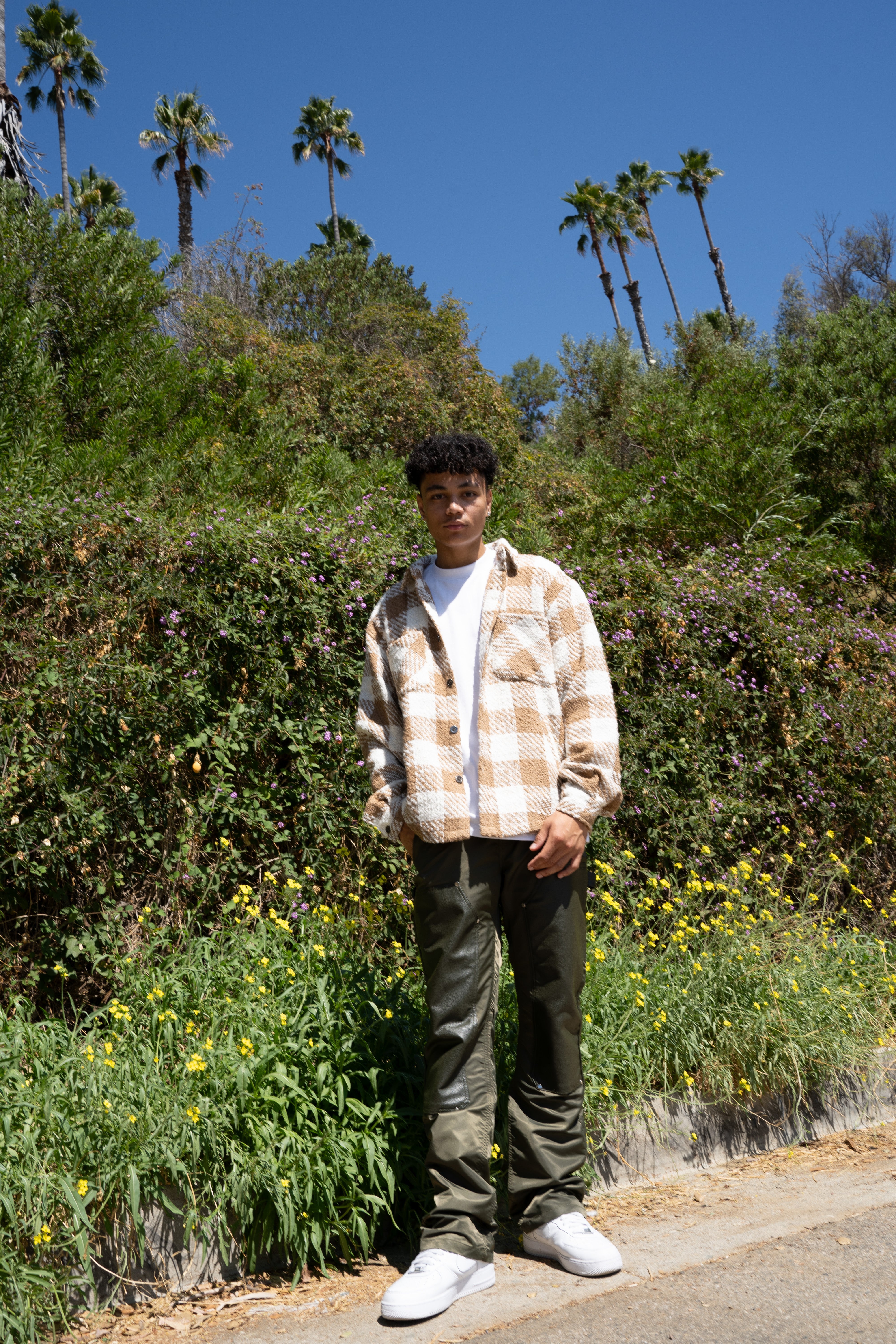 EPTM TWEED FLANNEL SHIRT- KHAKI