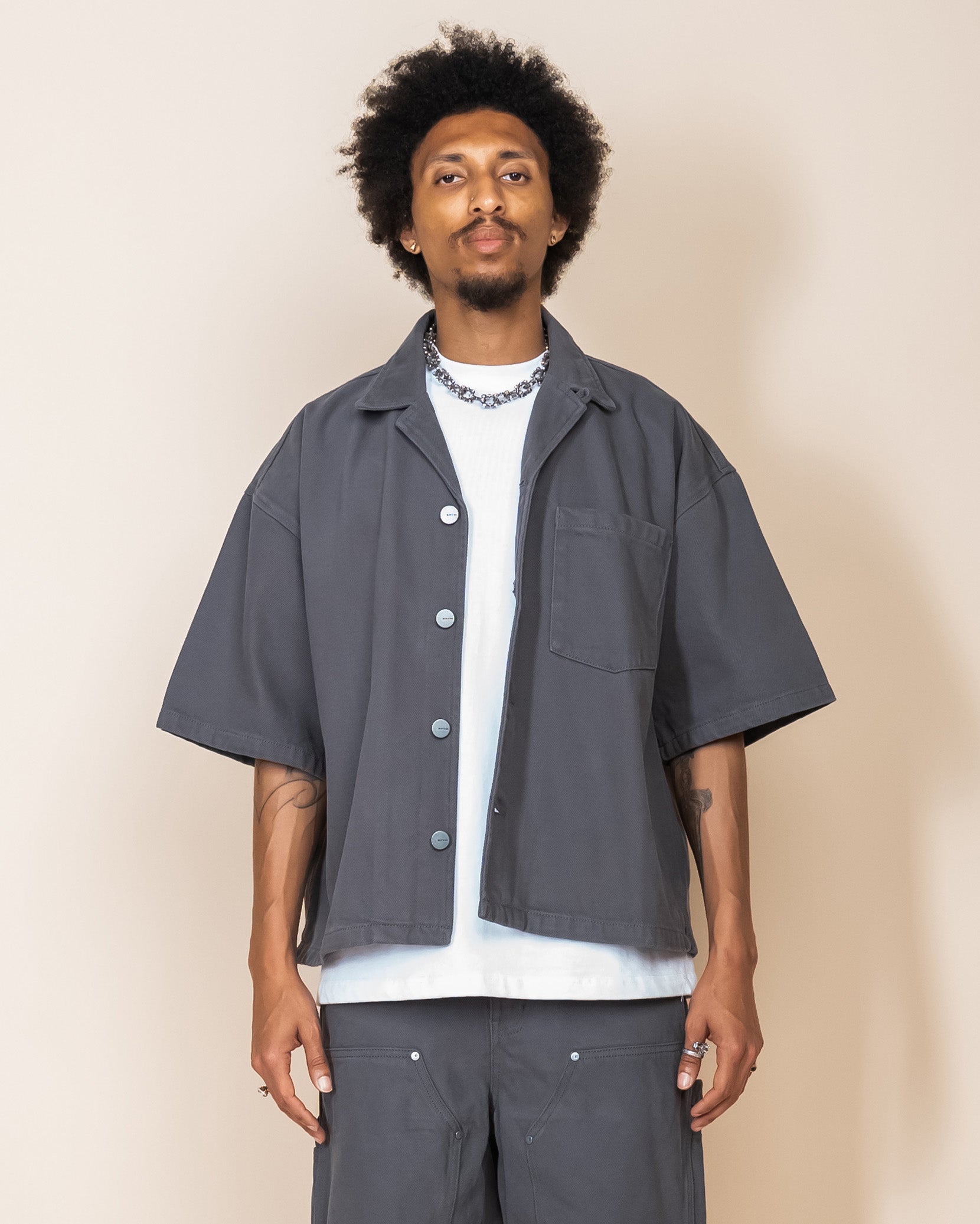 EPTM BOXY TWILL SHIRT - GREY