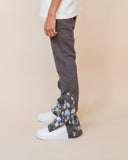 EPTM PAINT SNAP FLARED PANTS - GREY