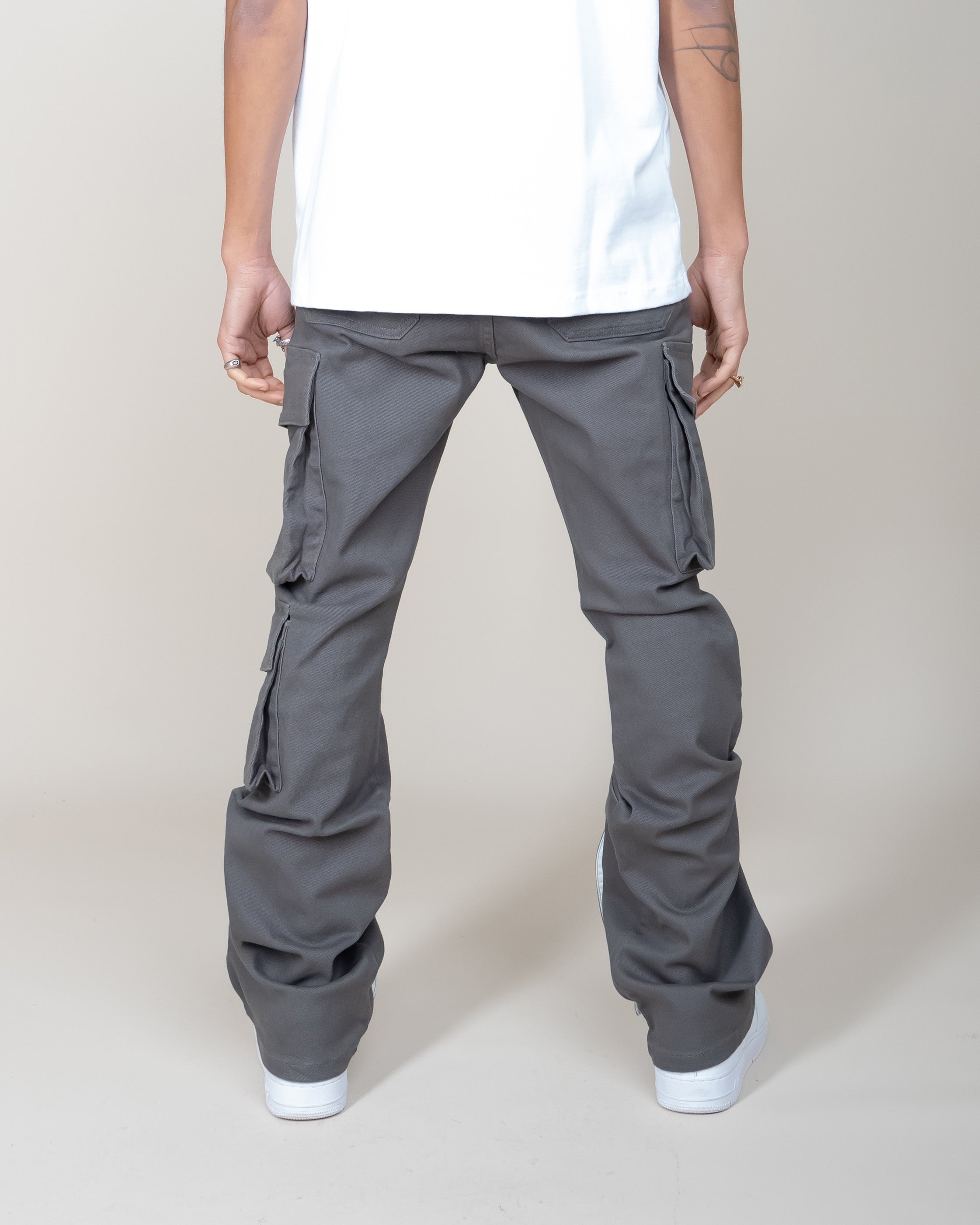 EPTM CLEAN POCKET FLARE PANTS - GREY