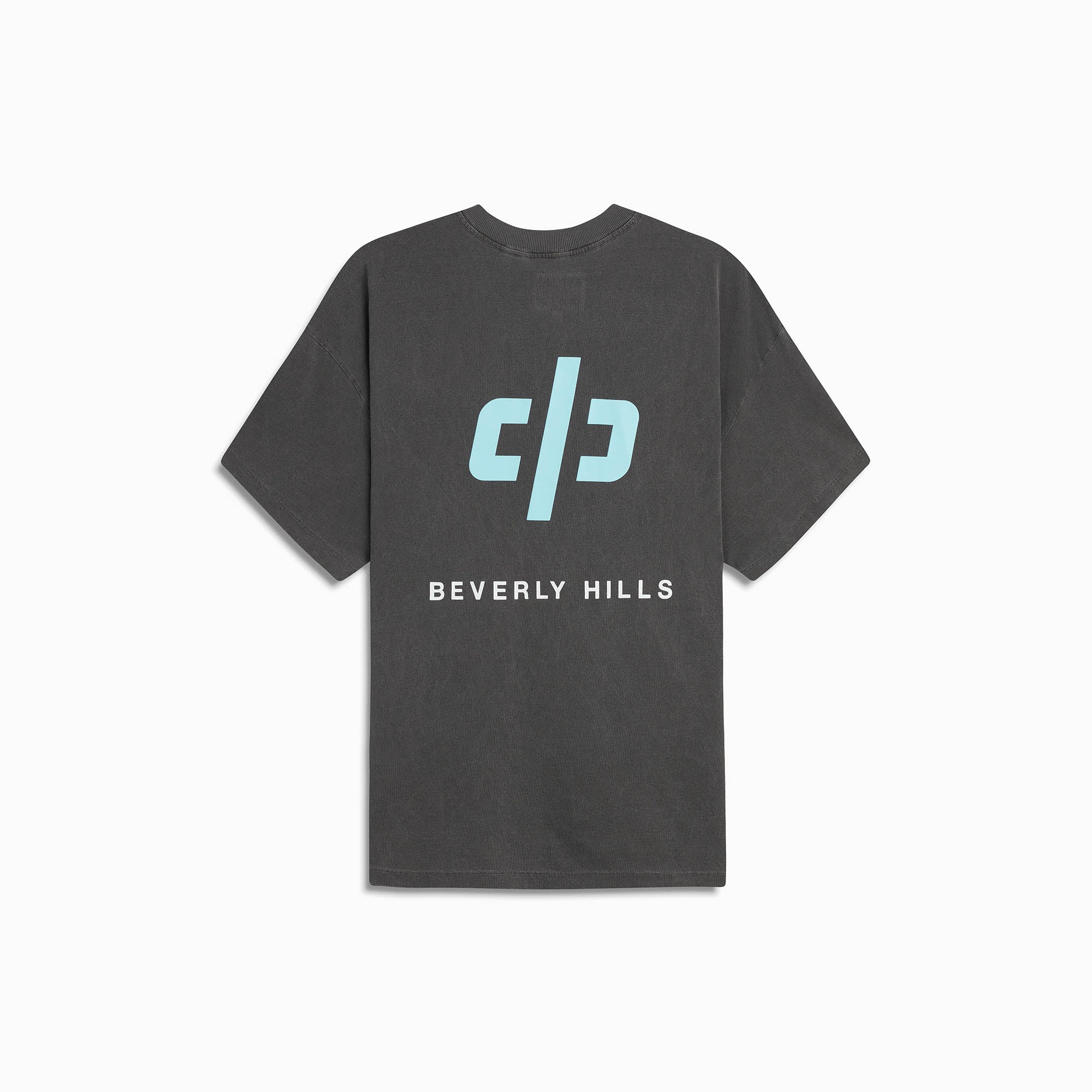 Beverly Hills icon tee / vintage black + clearwater blue