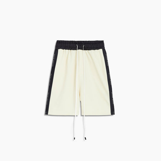 classic gym short / ivory + black