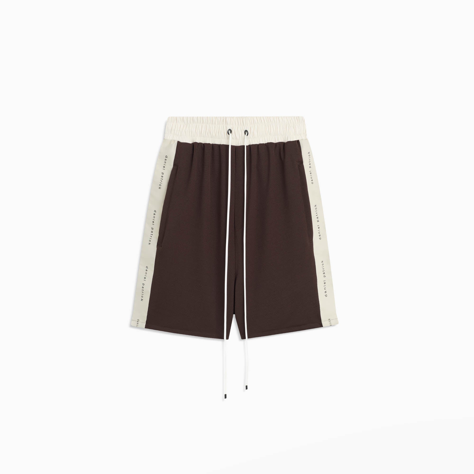 classic gym short / brown + ivory