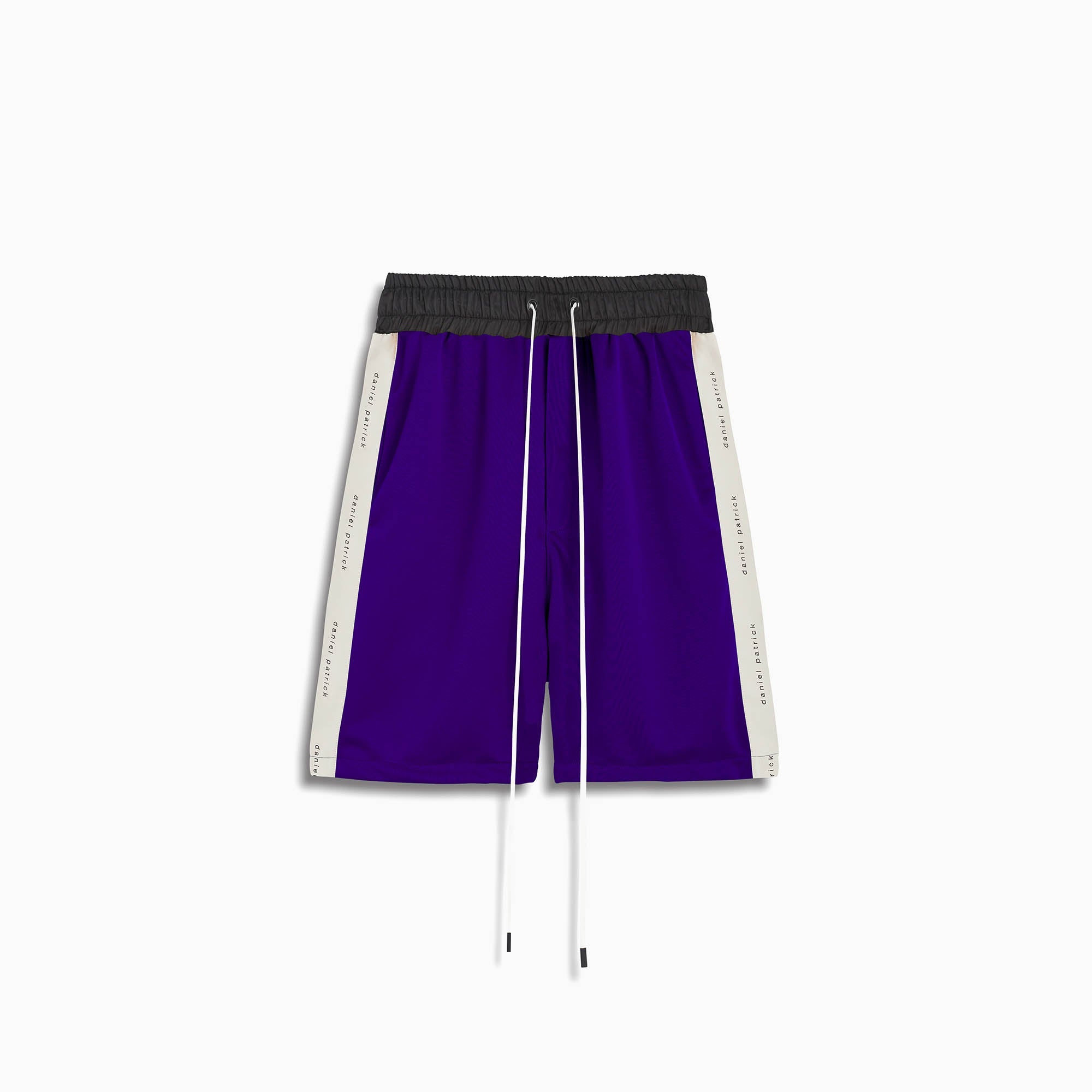 classic gym short / purple + ivory