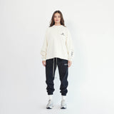 polar fleece roaming sweatpants / black + ivory