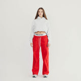 bootcut sweatpants / red polar