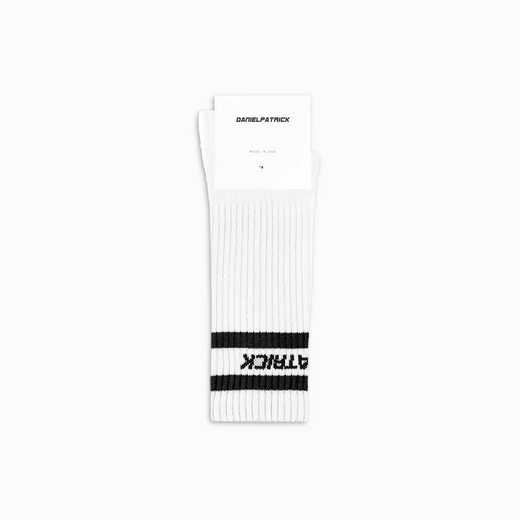 logo stripe b-ball sock / white + black