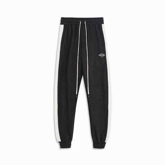 polar fleece roaming sweatpants / black + ivory