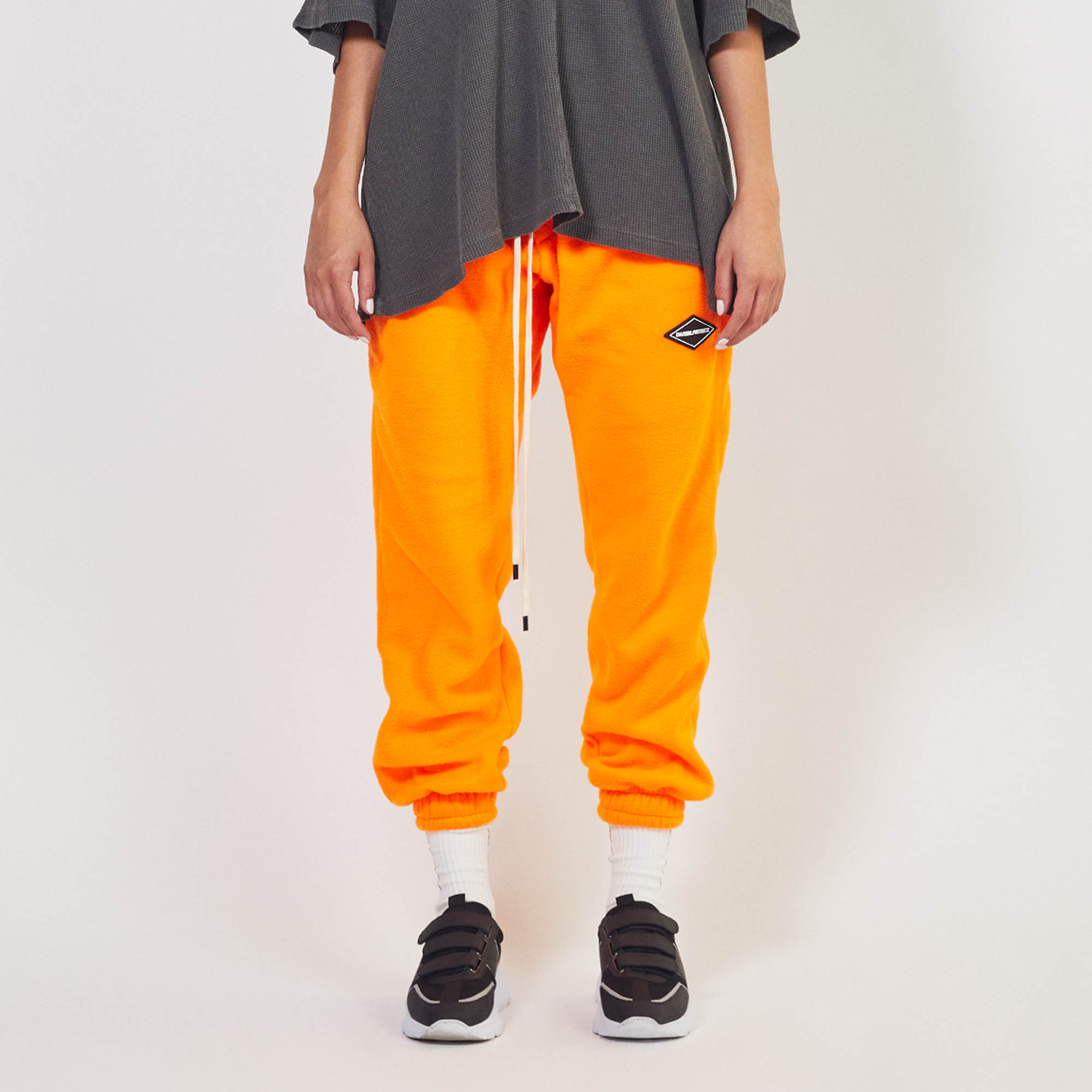 polar fleece roaming sweatpants / neon orange