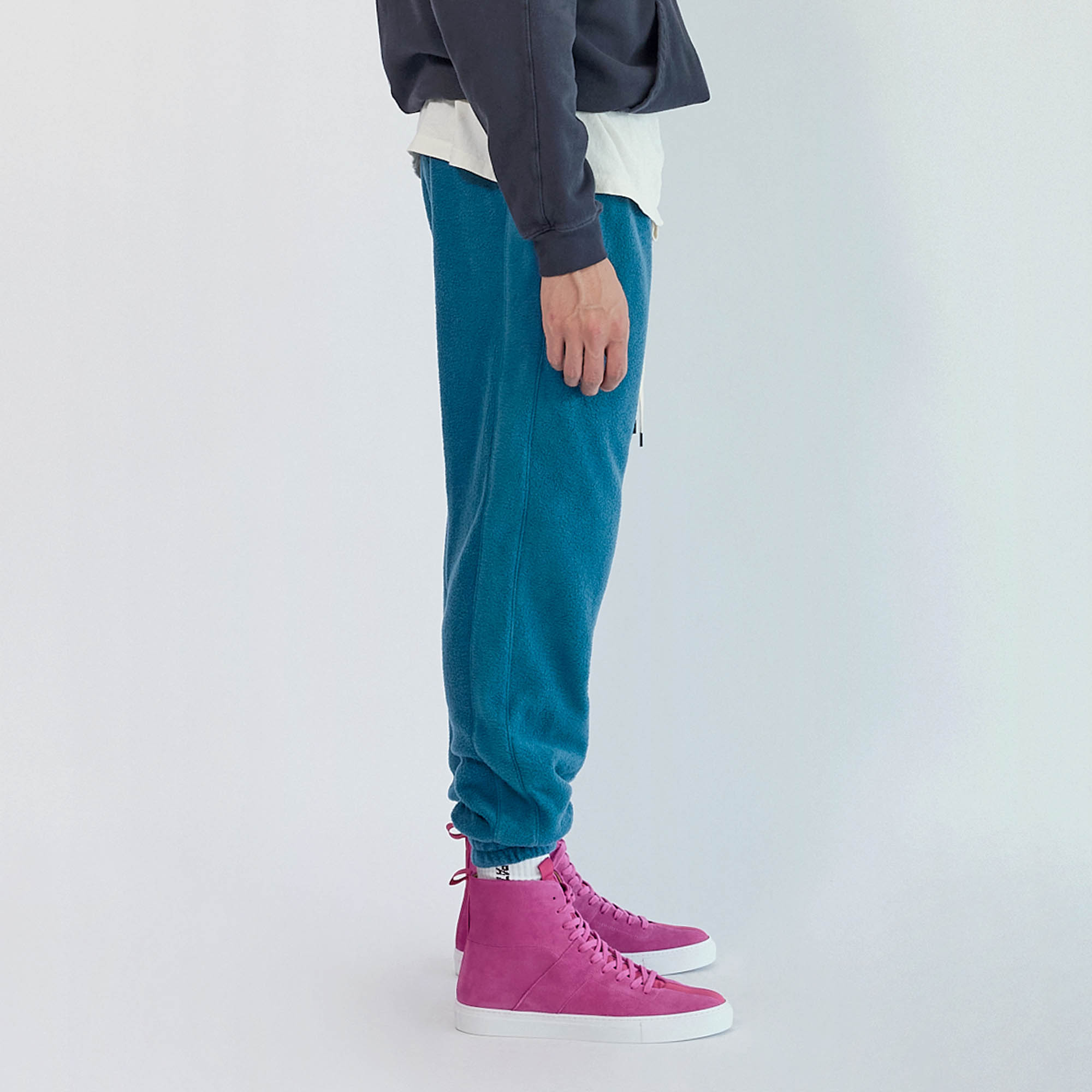 polar fleece roaming sweatpants / teal